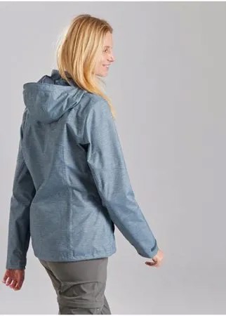 Куртка водонепроницаемая для горных походов женская MH100, размер: S, цвет: Синий/Сине-Серый QUECHUA Х Декатлон