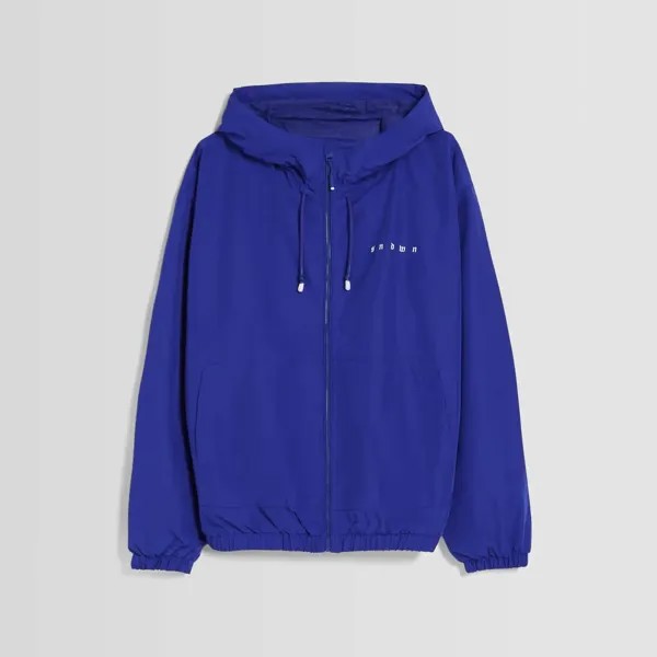 Ветровка Bershka Lightweight Hooded, синий