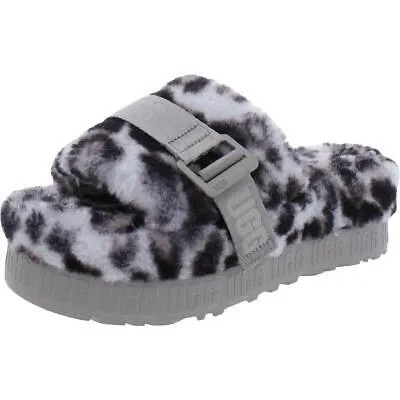 Женские шлепанцы Ugg Fluffita Wool Slip On Comfort Slide Slipers Shoes BHFO 6453