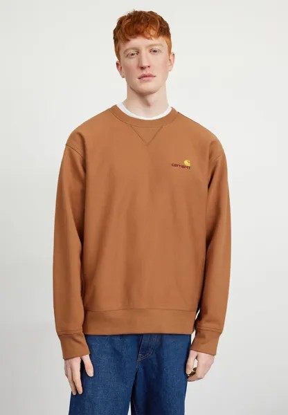 Толстовка Carhartt WIP AMERICAN SCRIPT, цвет hamilton brown