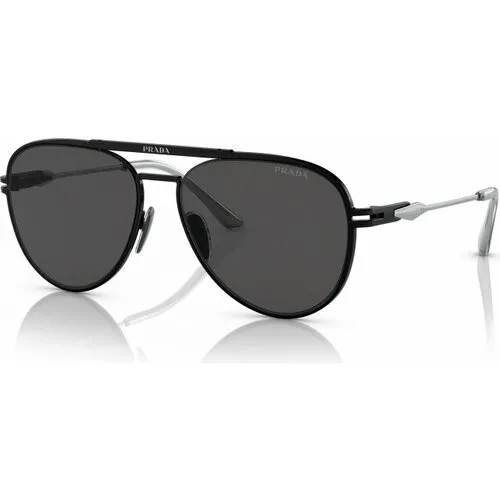 Солнцезащитные очки Prada, авиаторы, оправа: металл, с защитой от УФ, для мужчин, черный