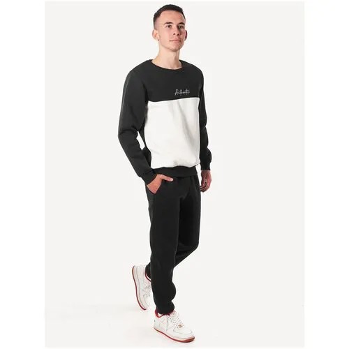 Мужской утепленный костюм-двойка Casual Wear, цвет черный, размер 4XL (56)