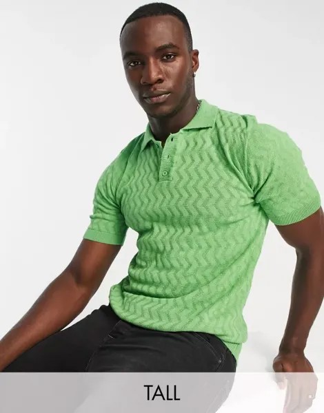 Зеленая рубашка-поло с высокой волной Bolongaro Trevor