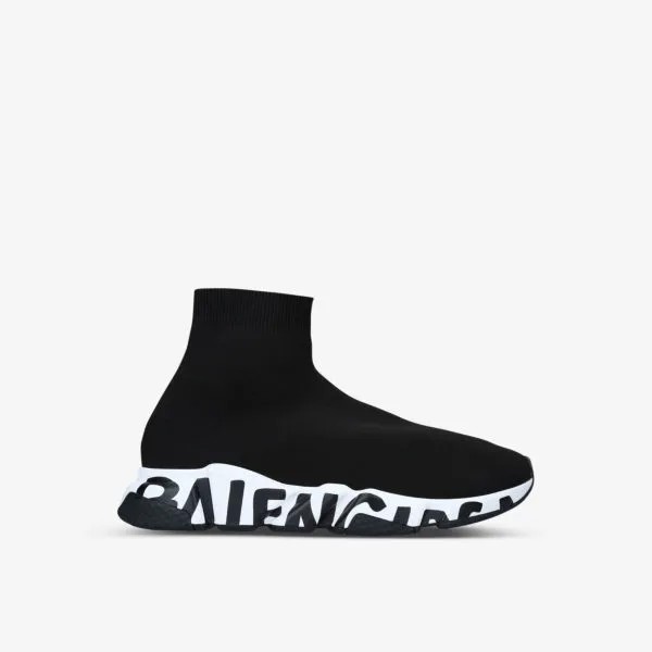 Мужские вязаные кроссовки speed graffiti sole Balenciaga, черный