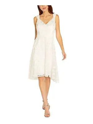 ADRIANNA PAPELL Женское белое вечернее платье без рукавов ниже колена на белой подкладке Hi-Lo 6