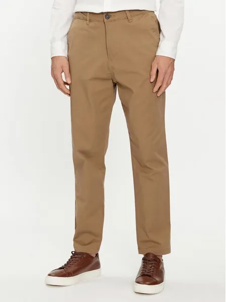 Узкие зауженные брюки Selected Homme, коричневый