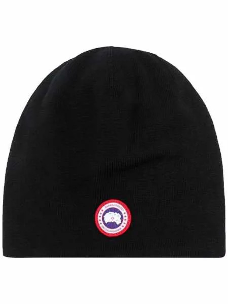 Canada Goose шапка бини с нашивкой-логотипом