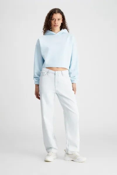 Укороченное худи с пайетками Calvin Klein Jeans, синий