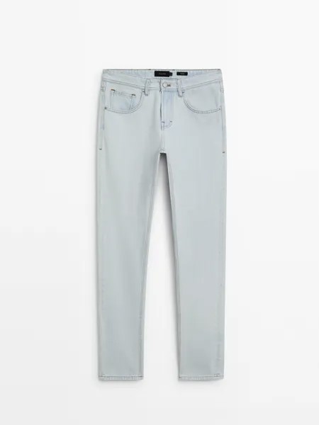 Джинсы свободного кроя с отбеленным эффектом Massimo Dutti, индиго