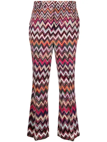 Missoni брюки с узором зигзаг, розовый