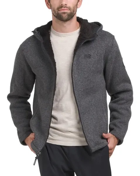 Толстовка с капюшоном из флиса New Balance, цвет Charcoal Heather