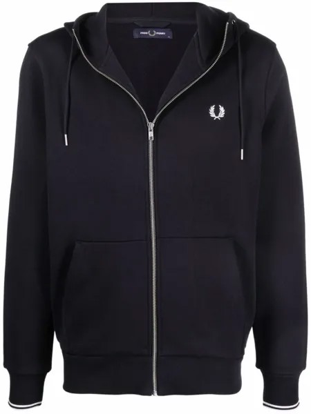 Fred Perry худи с вышитым логотипом, синий