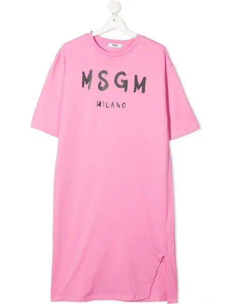 MSGM Kids платье-футболка с логотипом