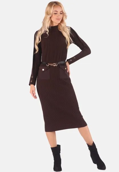 Вязаное платье Margo collection, коричневый