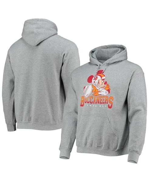 Толстовка с капюшоном мужская heather grey tampa bay buccaneers disney mickey quarterback Junk Food, мульти