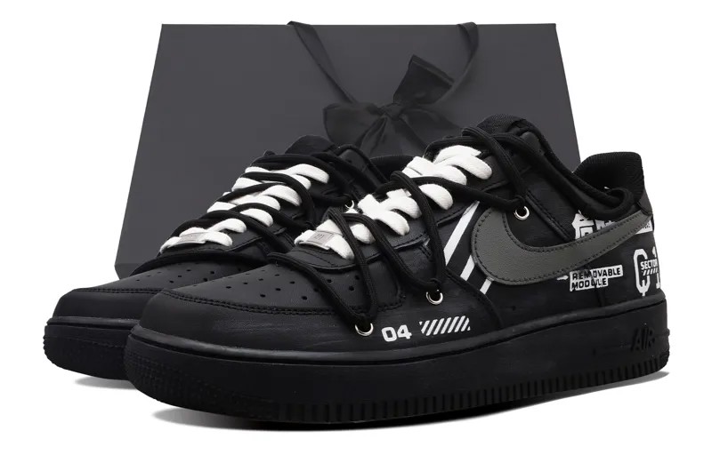 Кроссовки Nike Air Force 1 Skateboarding Shoes Women's Low-top White, черный/белый