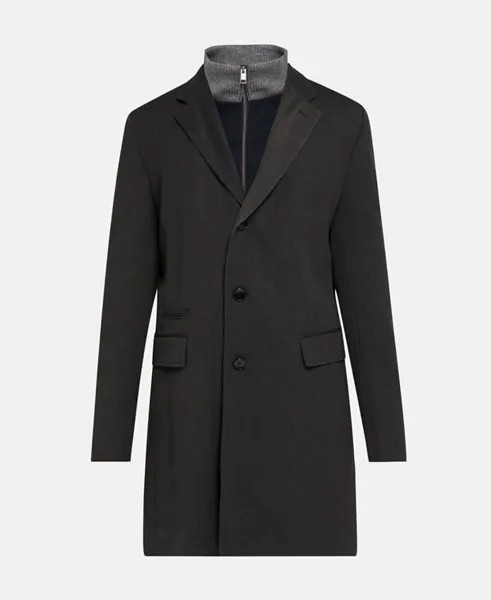 Шерстяное пальто Boss Black, антрацит