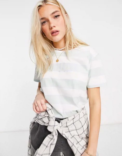 Футболка с полосками и логотипом Hollister-Голубой