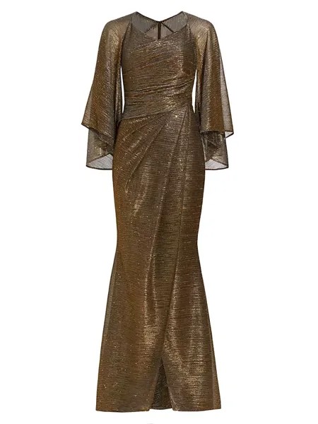 Асимметричное платье цвета металлик Talbot Runhof, золото