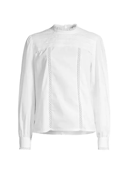Блузка Laringe с кружевной вставкой Weekend Max Mara, белый