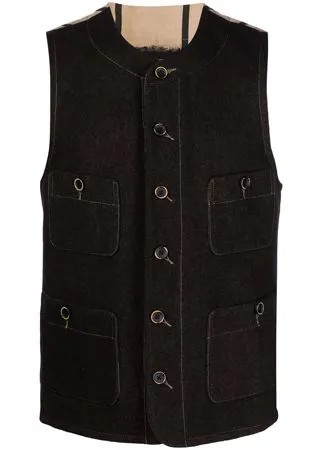 Uma Wang contrasting-panel buttoned waistcoat