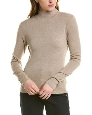 Женский шерстяной свитер в рубчик St. John, коричневый M