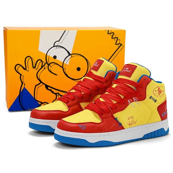 Кроссовки The Simpsons Skateboarding Shoes Unisex High-top, черный