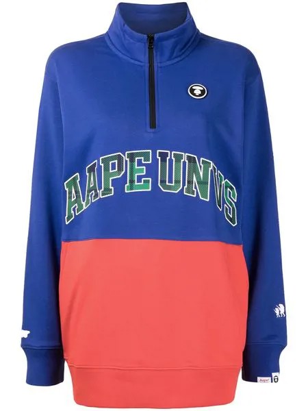 AAPE BY *A BATHING APE® толстовка на молнии с надписью