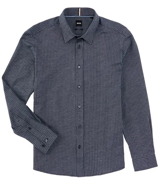 Hugo Boss BOSS Slim Fit Roan Тканая рубашка с длинными рукавами, синий