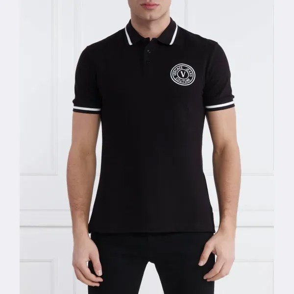 Рубашка-Поло узкого кроя Versace, черный