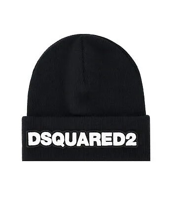 Dsquared2 Черная шапка с белым логотипом унисекс