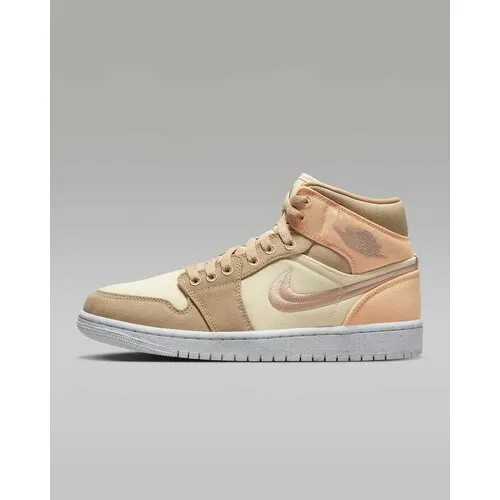 Кеды NIKE Air Jordan 1 Mid SE, размер 7,5 US, коричневый, розовый