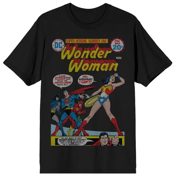 Футболка с коротким рукавом BIOWORLD Wonder Woman, черный