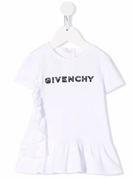 Givenchy Kids расклешенное платье-футболка с логотипом
