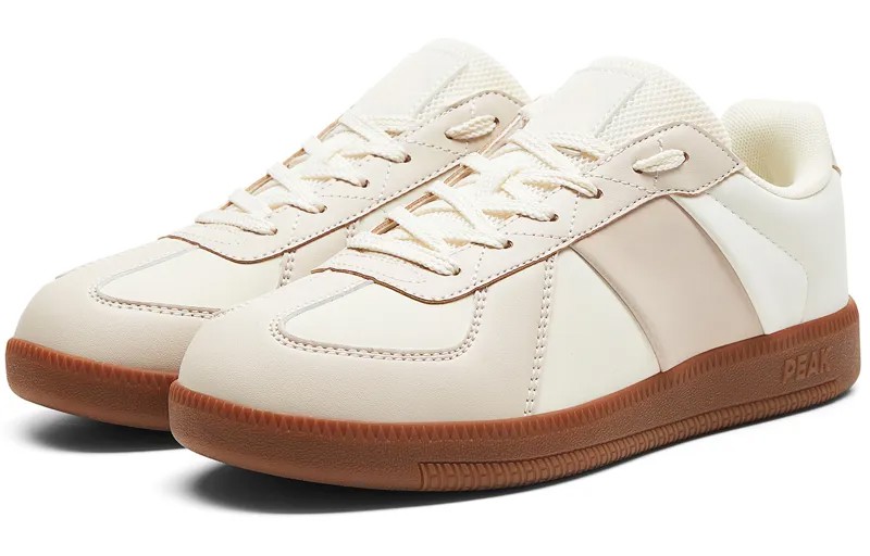 Кроссовки PEAK Lifestyle Shoes Women's Low-top Off White/Khaki, белый/хаки