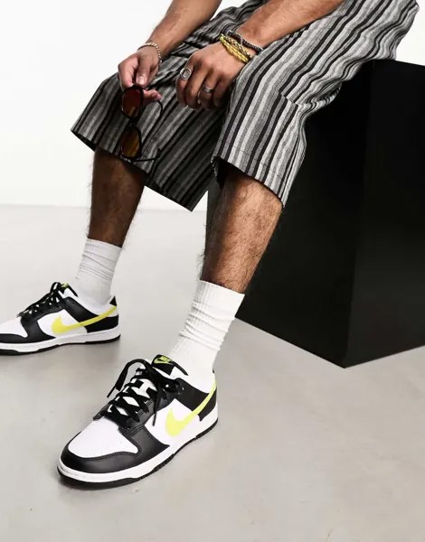 Черно-желтые ретро-кеды Nike Dunk Low