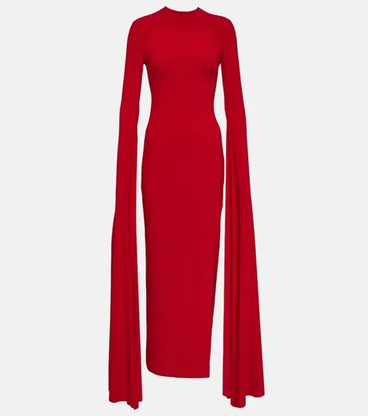 Платье из джерси с драпировкой Norma Kamali, красный
