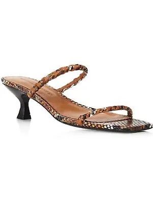 SIGERSON MORRISON Женские коричневые сандалии без шнурков со змеиной кожей Mabel 38.5