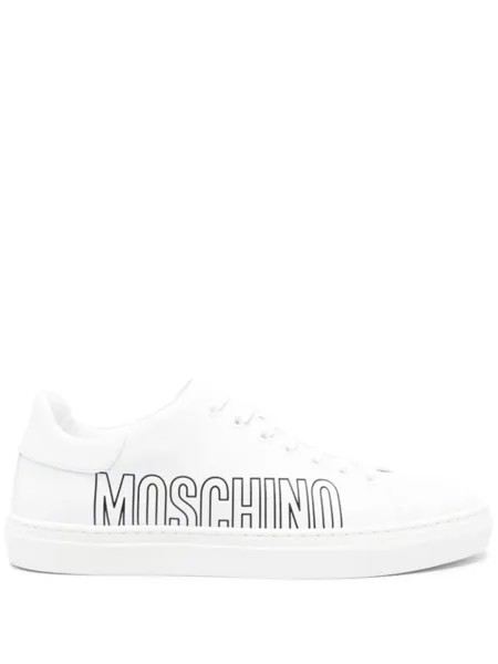 Moschino кроссовки с тисненым логотипом, белый
