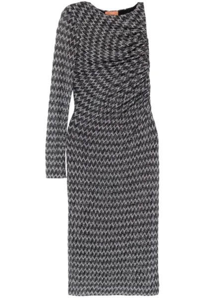 Missoni платье миди с узором шеврон, черный