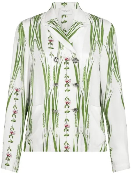 Giambattista Valli твиловая блузка Jardin du Cap с цветочным принтом, белый