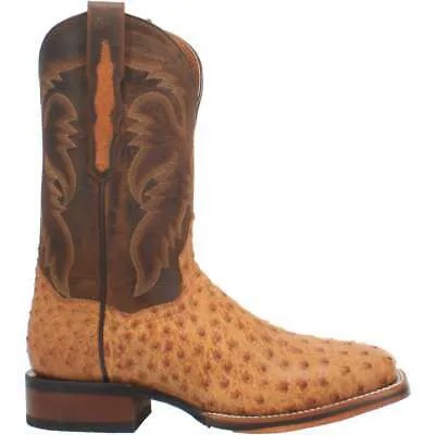 Dan Post Boots Kershaw Ostrich Square Toe Cowboy Mens Brown Casual Boots DP4951