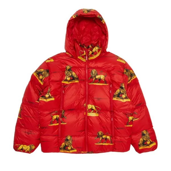Куртка Supreme Featherweight Down Puffer 'Lions', красный