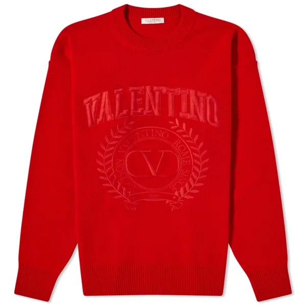 Свитер с круглым вырезом Valentino Crest, красный
