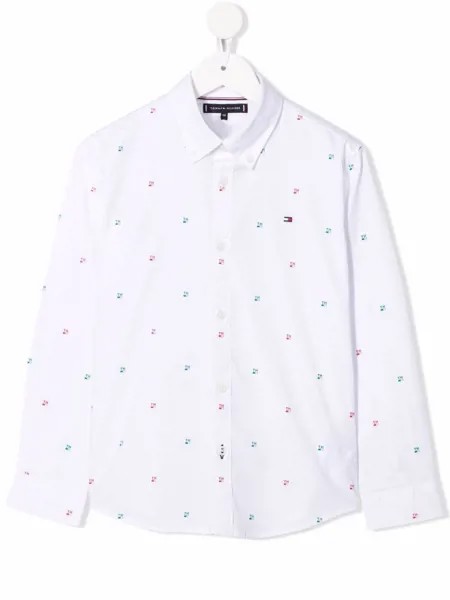 Tommy Hilfiger Junior рубашка из органического хлопка с монограммой