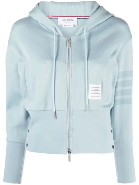 Thom Browne трикотажное худи с полосками 4-Bar, синий