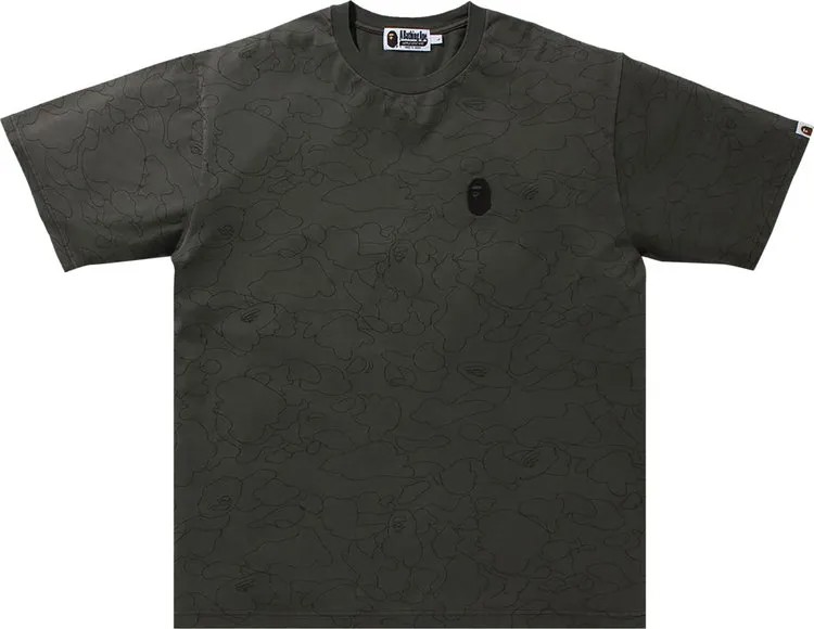 Футболка BAPE Line 1st Camo Washed Relaxed Fit Tee 'Black', зеленый