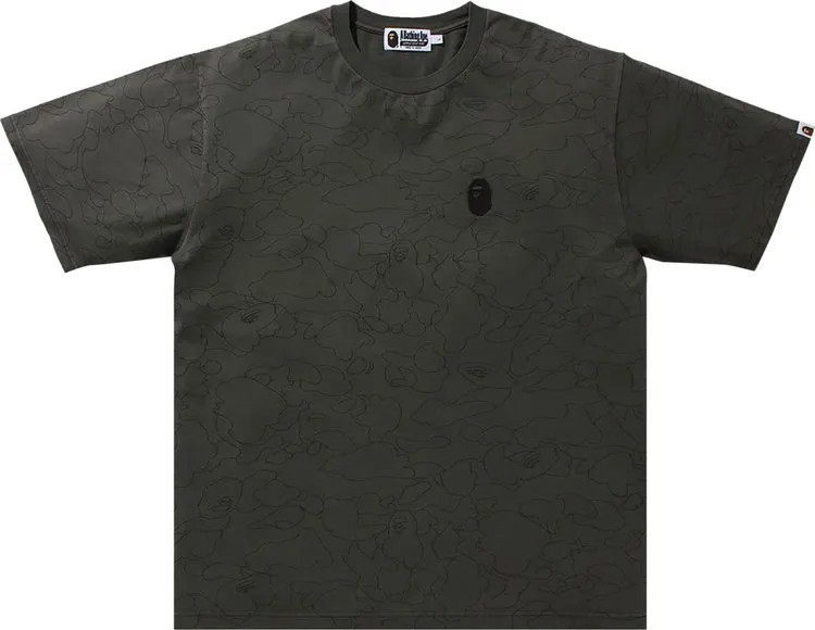 Футболка BAPE Line 1st Camo Washed Relaxed Fit Tee 'Black', зеленый