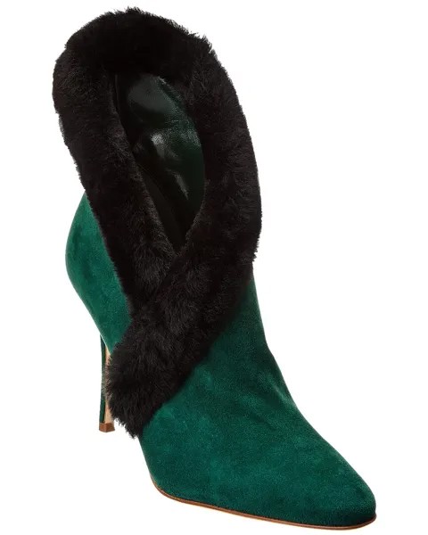 Замшевые ботинки Manolo Blahnik Nestanu 105, зеленый