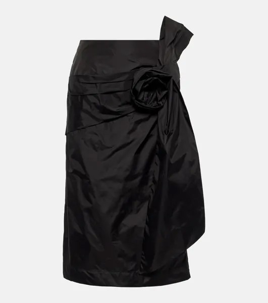 Юбка-карандаш с цветочной аппликацией Simone Rocha, черный
